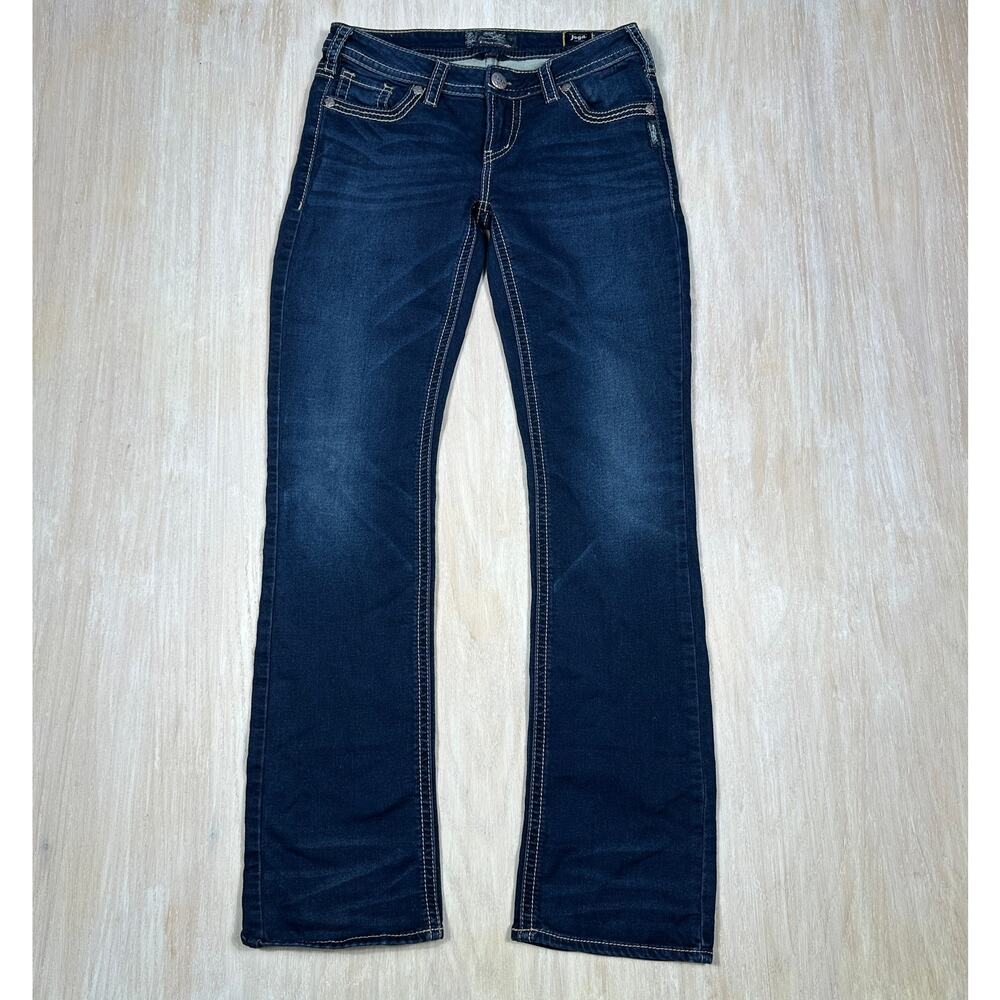 Silver Jeans Aiko Mid Rise Slim Boot Joga Dark Wash Denim Bootcut Jeans 29